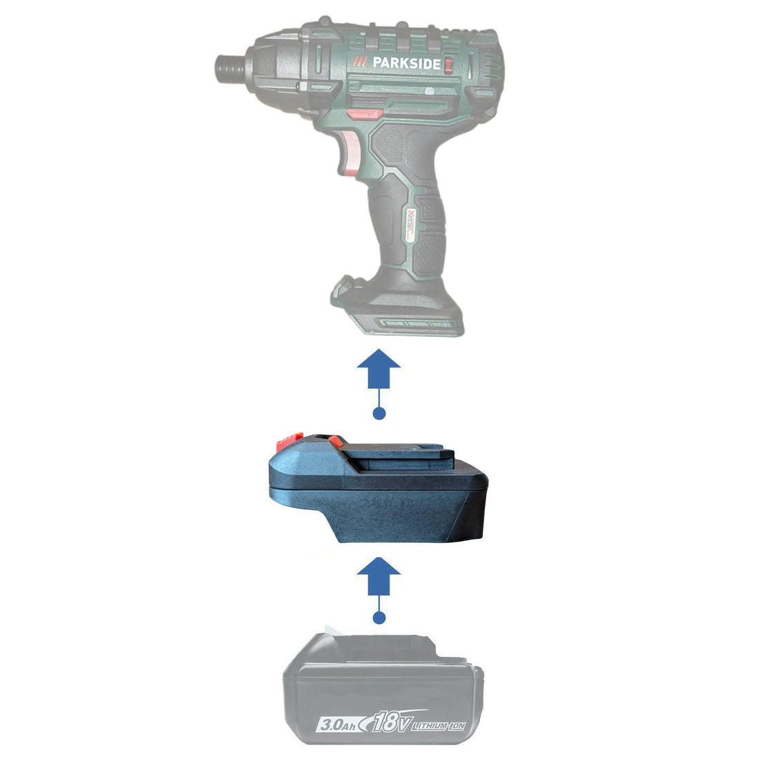 Makita 18V to Parkside X20V Battery Adapter Power Tools Adapters