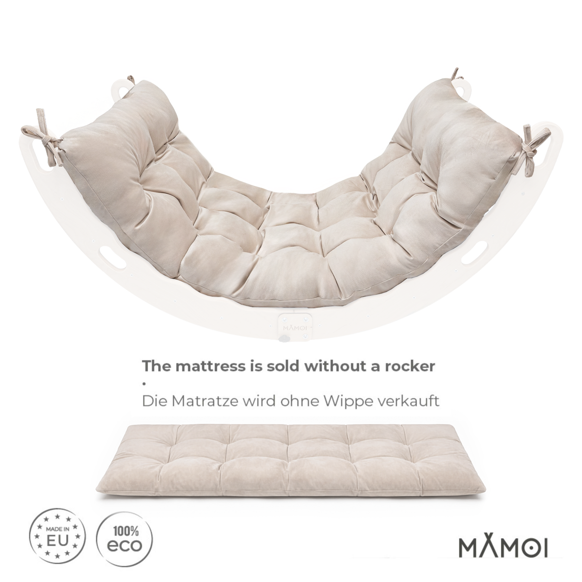 MAMOI® Mat for climbing rocker – quilted velvet mattress with ties