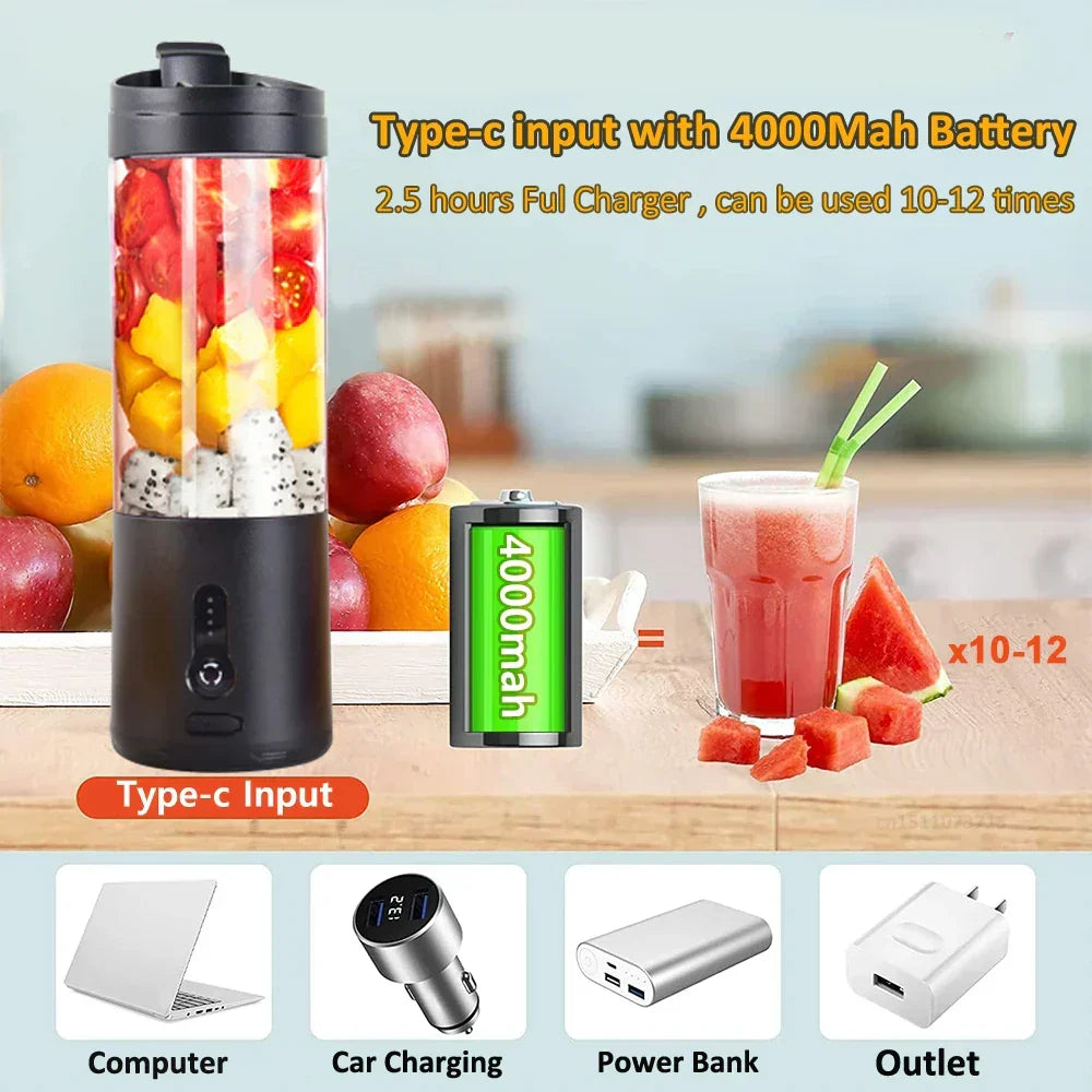Mini Portable Rechargeable Electric Fruit Juicer Blender LPO
