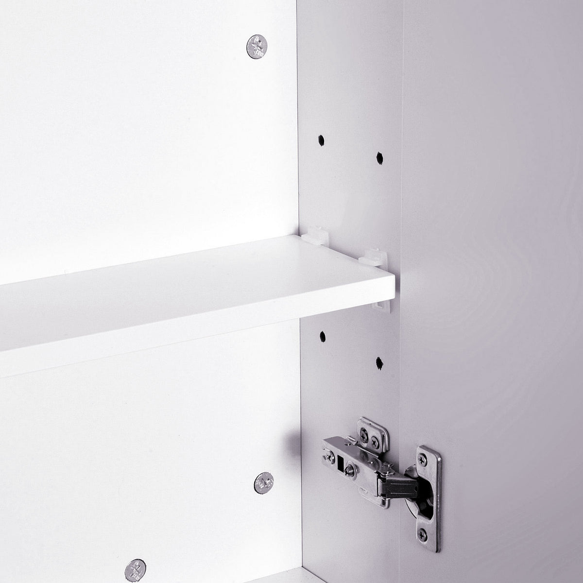 Armoire murale salle de bain avec miroir 70 x 60 cm avec étagère réglable, miroir salle de bain avec rangement, blanc