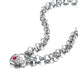 925 Sterling Silver Plated 10mm Belcher Chain Necklace with a Pink Filigree Locket - USA Made BIJ`OR
