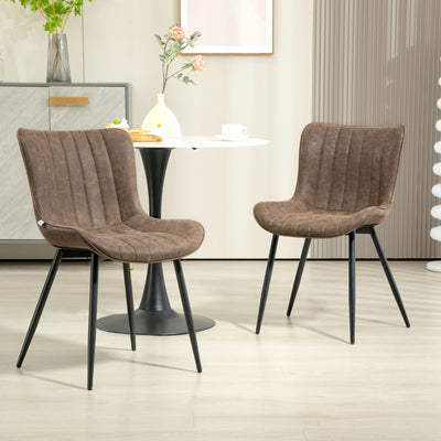 Lot de 2 chaises de salle à manger design moderne et capitonné pour salon, salle à manger, chambre à coucher, marron