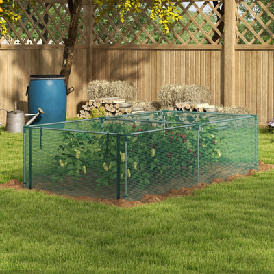 Serre de jardin serre à tomates filet protection porte zippée enroulable HDPE, dim. 125L x 248l x 62,5H cm