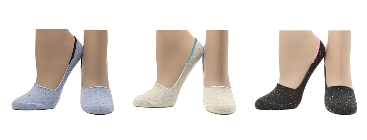 Chaussettes Super Invisibles Sans Couture Coton Écologique - Bleu, Gris, Noir (3 paires)