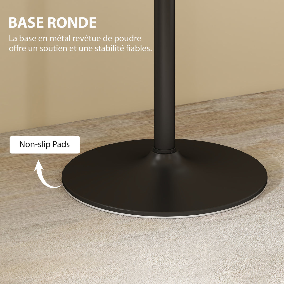 Table à manger pour 4 personnes table de cuisine style moderne avec plateau effet marbre et base ronde, 70 x 70 cm, blanc