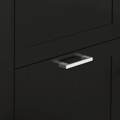 Meuble à chaussures, armoire à chaussures 3 portes abattants 15 paires, étagères réglables, 54 x 24 x 117,5 cm, noir