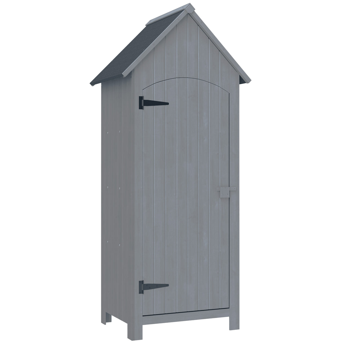 Armoire de jardin en bois Abri de jardin Armoire à outils Cabane en bois Toit bitumé Gris 77,5 x 54,2 x 179,5 cm