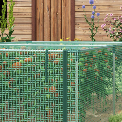 Serre de jardin serre à tomates filet protection porte zippée enroulable HDPE, dim. 125L x 248l x 62,5H cm