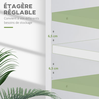 Bibliothèque étagère de rangement avec 2 compartiments et étagère réglable, 60 x 24 x 63 cm, blanc