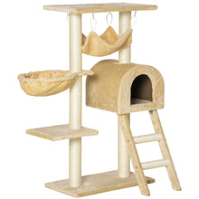 Arbre à chat griffoir arbre à grimper stable à plusieurs niveaux centre d'activités hauteur 98 cm beige