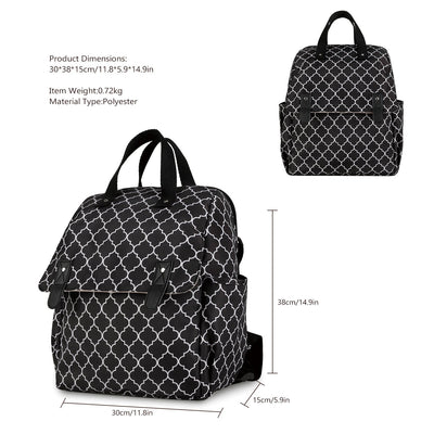 Striped double-shoulder and single-shoulder diaper bag with separate diaper pad and bottle bag, multi-functional maternity and baby travel stroller bag