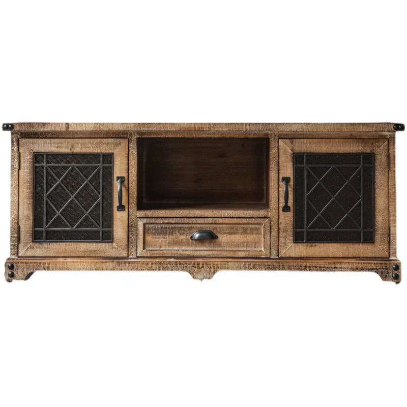 Retro Solid Wood TV Cabinet with Storage LPTB