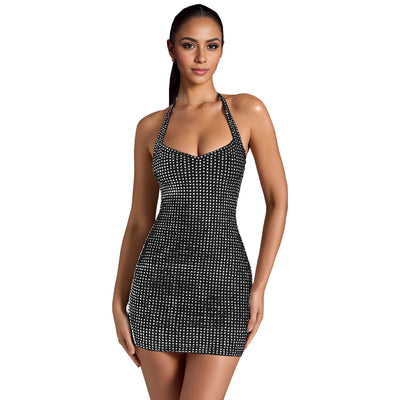 Women's Sexy Halter Neck Rhinestone