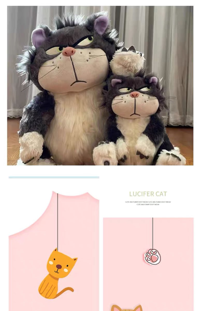 Adorable Lucifer Cat Plush Toy Doll Cuddly Toy Pillow Cat Figurine Sleeping Bedtime Gift for Girls' Birthdays