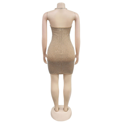 Women's Sexy Halter Neck Rhinestone