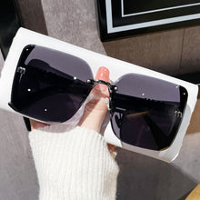 Fashioned Beveled-Edge Sunglasses Semi-Rimless High-Quality Trendy Minimalist Sunglasses for Women