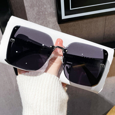 Fashioned Beveled-Edge Sunglasses Semi-Rimless High-Quality Trendy Minimalist Sunglasses for Women