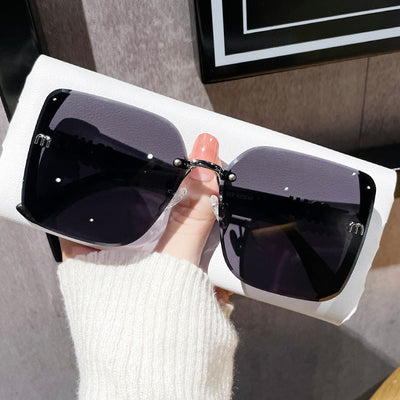 Fashioned Beveled-Edge Sunglasses Semi-Rimless High-Quality Trendy Minimalist Sunglasses for Women