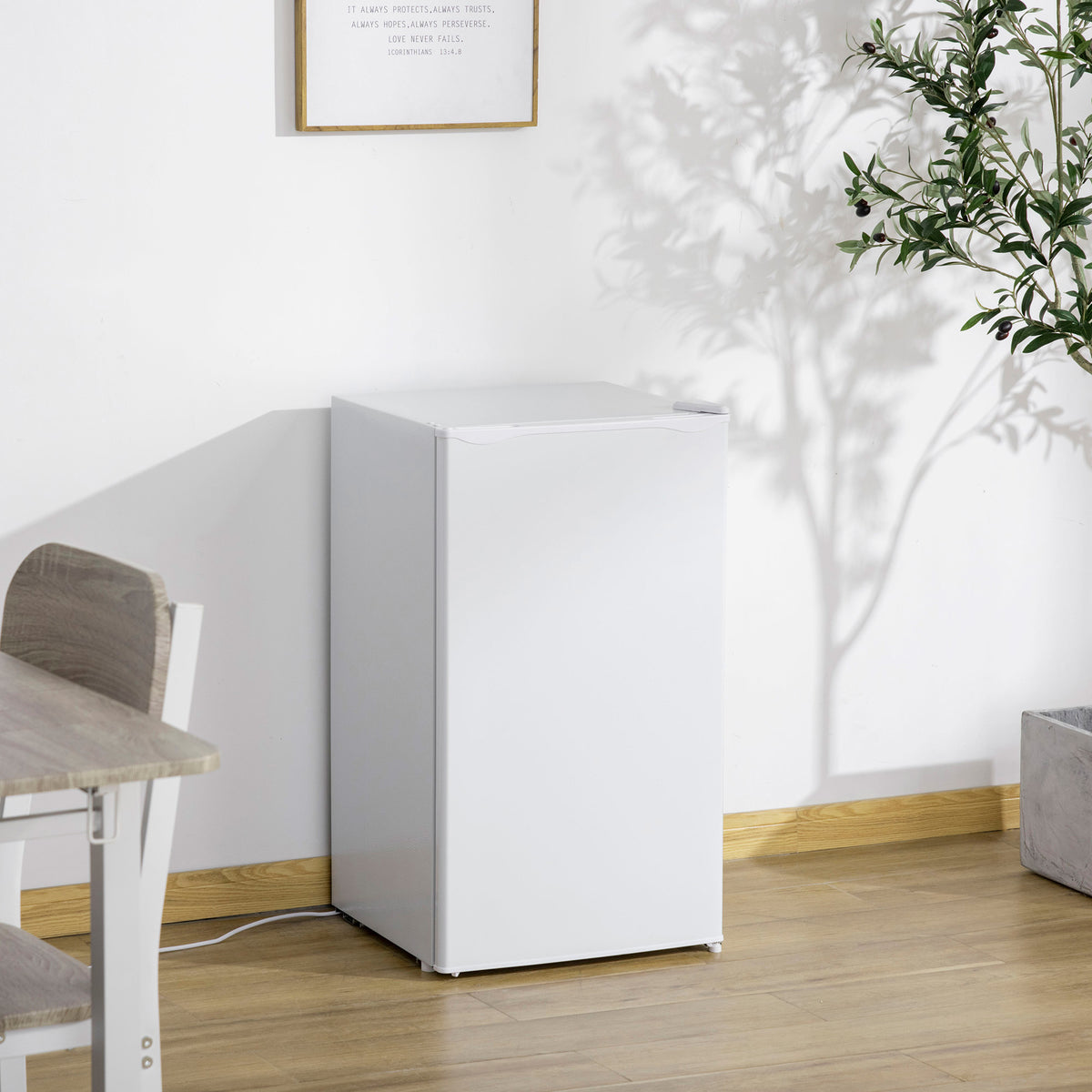 Réfrigérateur congélateur petit réfrigérateur 91 L étagères modulables design sous-comptoir 47,5 x 44,2 x 84 cm blanc