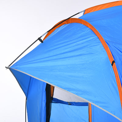 Tente de voiture pour SUV hayon 5-6 personnes avec 3 portes, fenêtre en maille, pour trekking, randonnée, bleu et orange