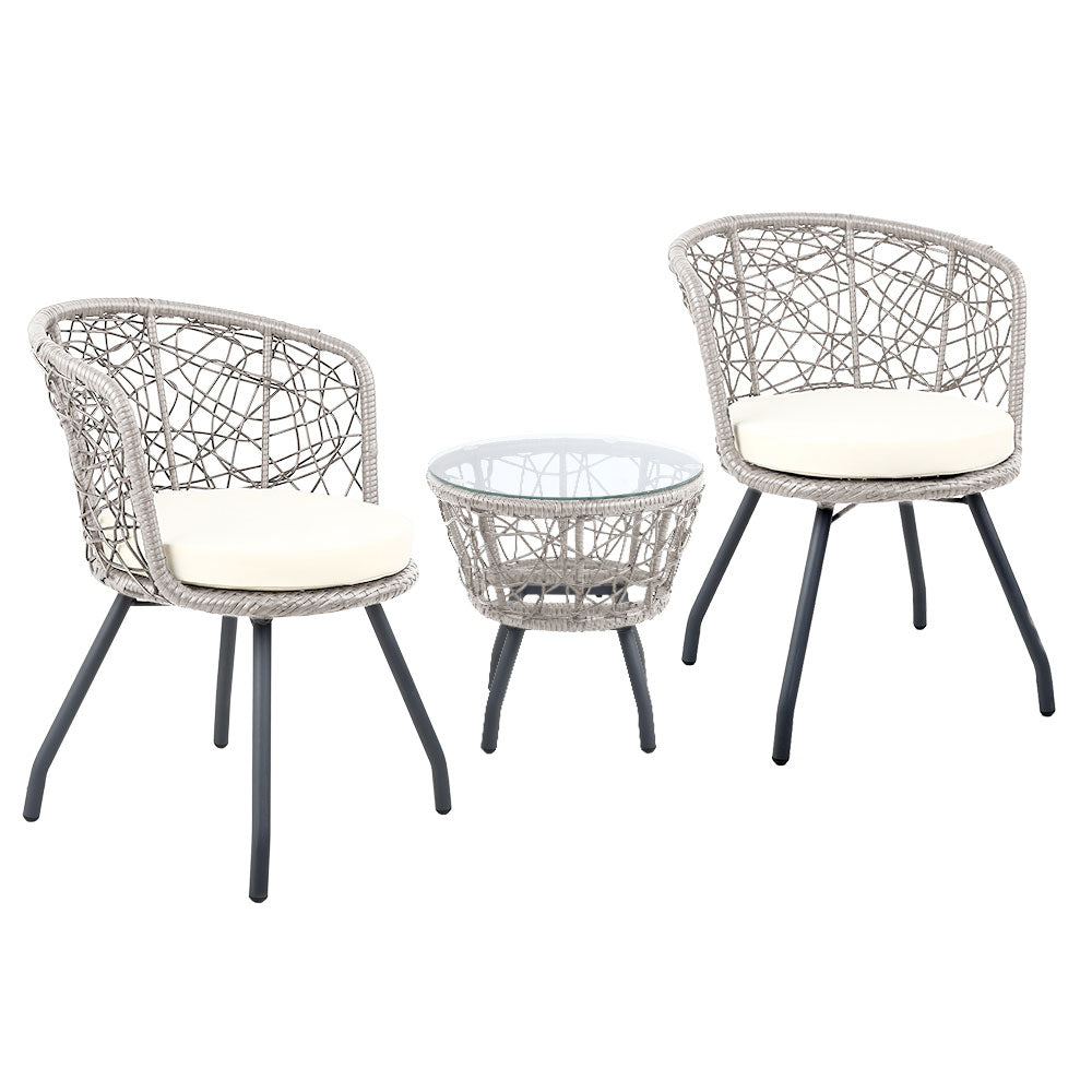 NNEDSZ Outdoor Patio Chair and Table - Grey NNEDSZ