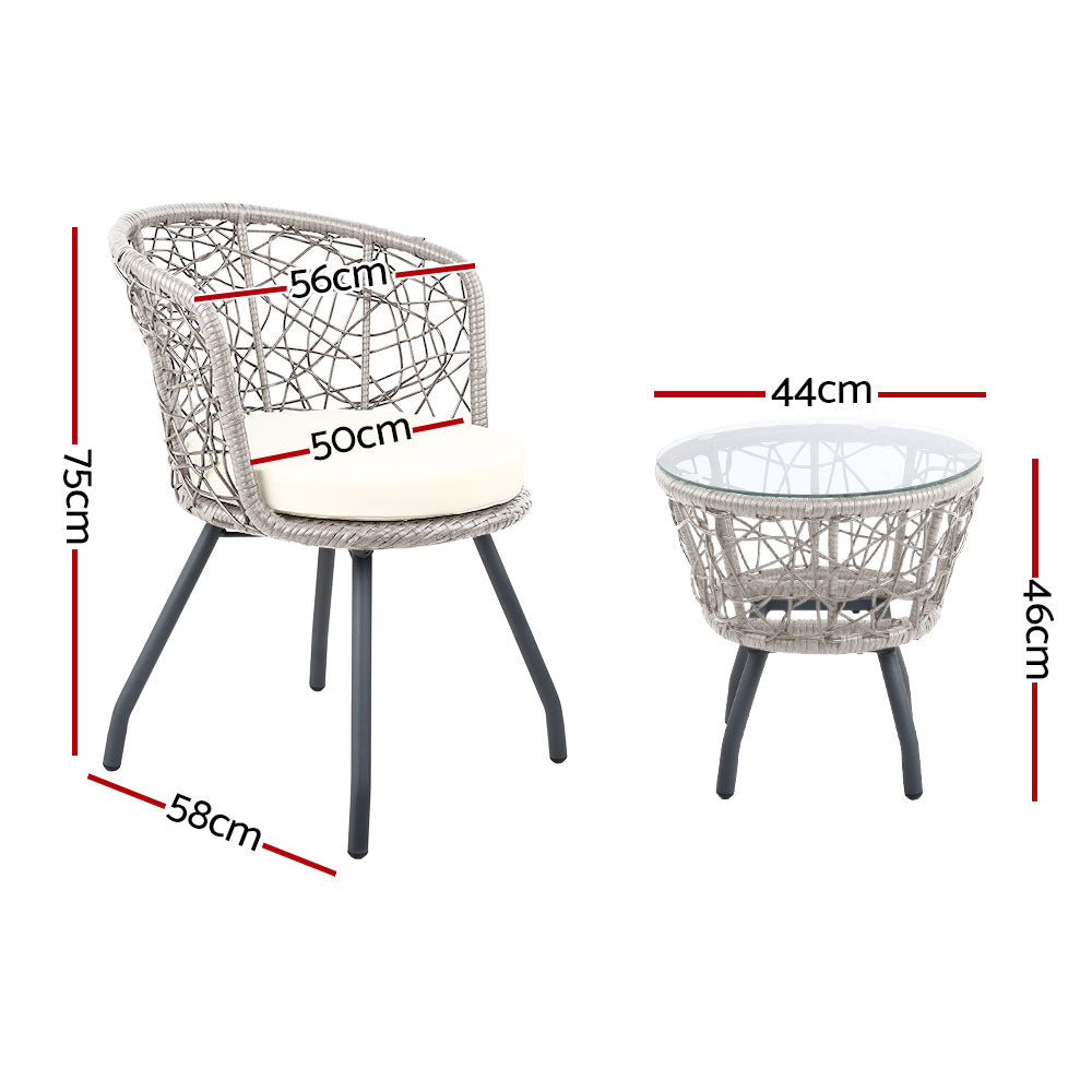 NNEDSZ Outdoor Patio Chair and Table - Grey NNEDSZ