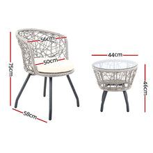 NNEDSZ Outdoor Patio Chair and Table - Grey