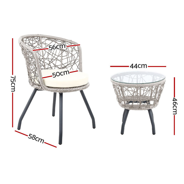 NNEDSZ Outdoor Patio Chair and Table - Grey NNEDSZ