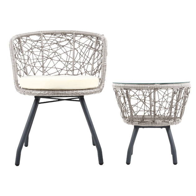 NNEDSZ Outdoor Patio Chair and Table - Grey NNEDSZ