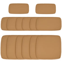 Lot de 14 Housses de Rechange Coussins Salon de Jardin - 6 Housses Coussin d'assise, 8 Housses Coussin Dossier Marron
