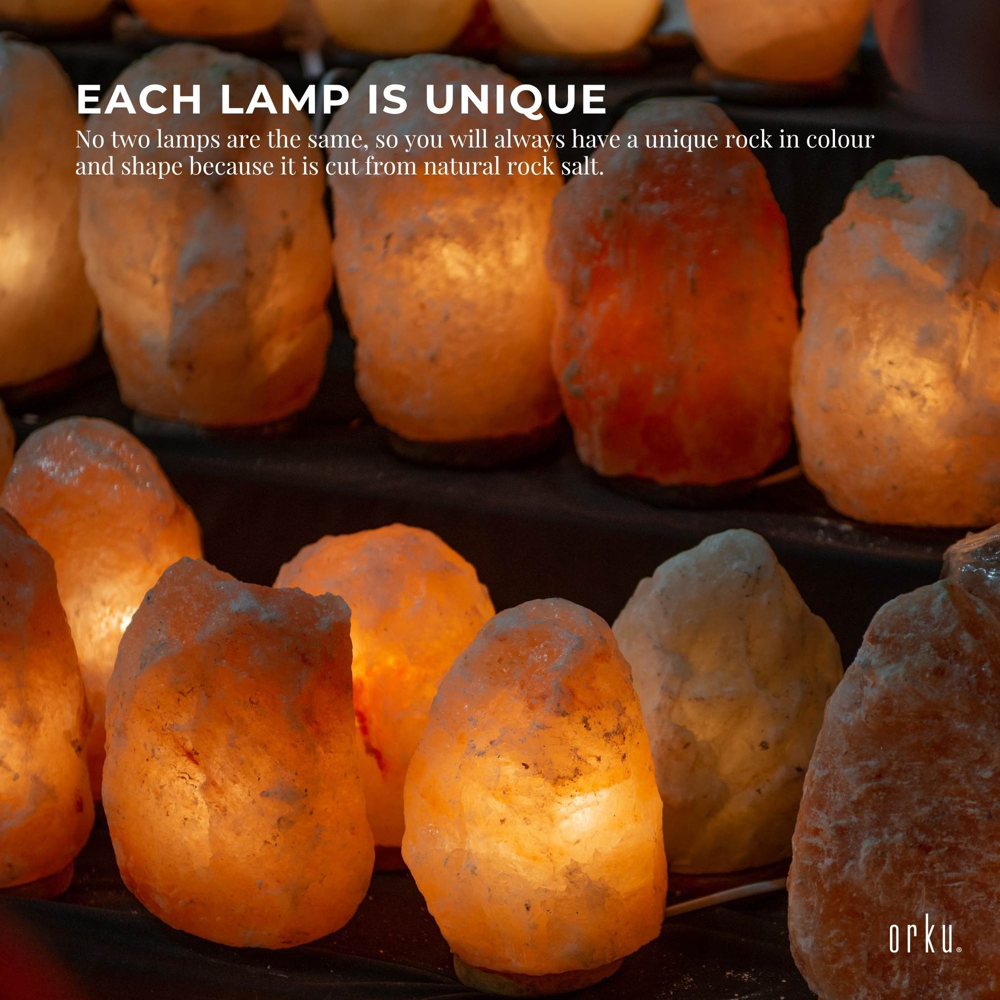 Orku Himalayan Pink Salt Aromatherapy Lamps - Essential Oil Diffusers
