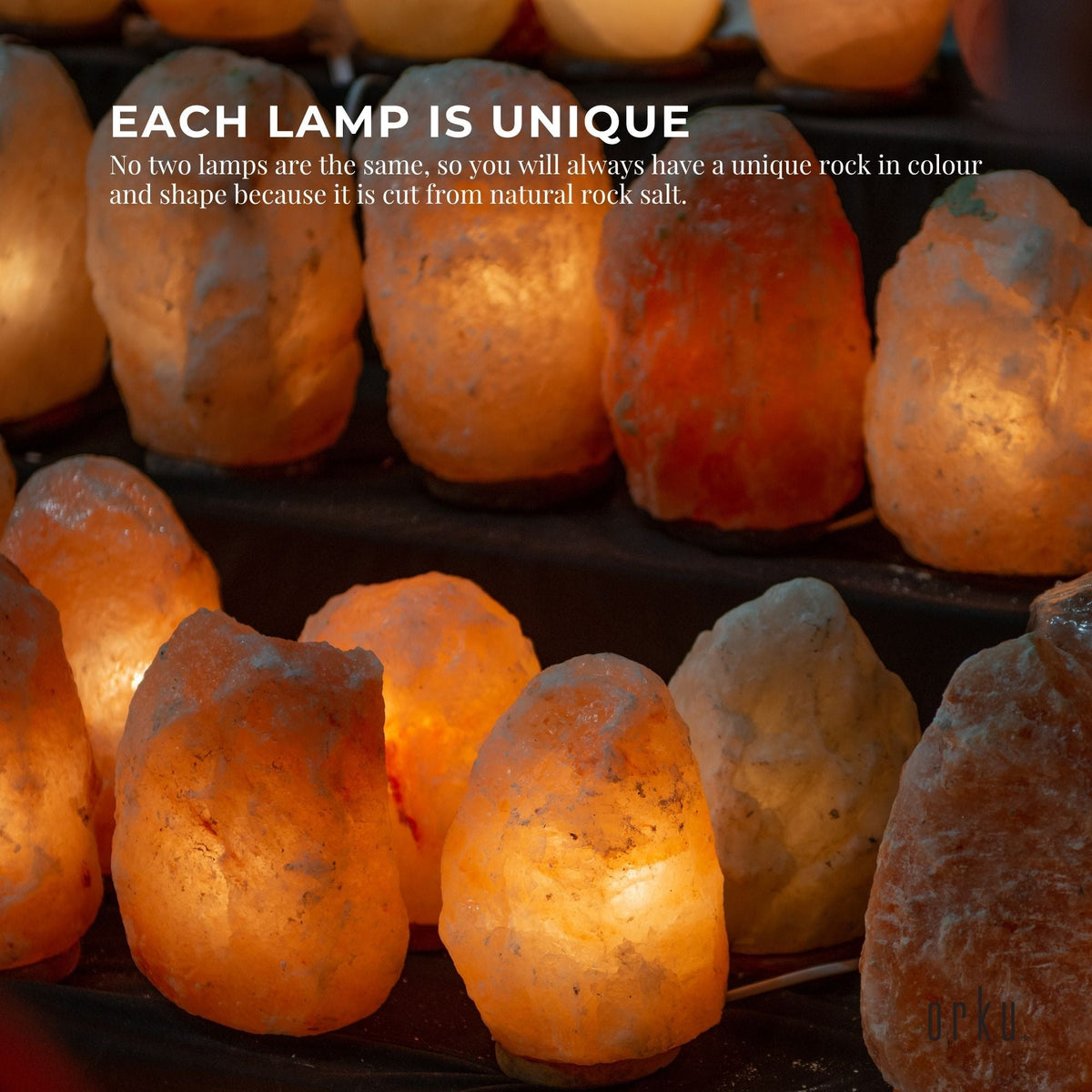 Orku Himalayan Pink Salt Lamp Night Lights in Various Shapes - Hand Carved