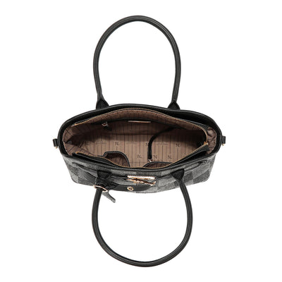BOLSO TOTE CHIC CON CUADROS (NEGRO)