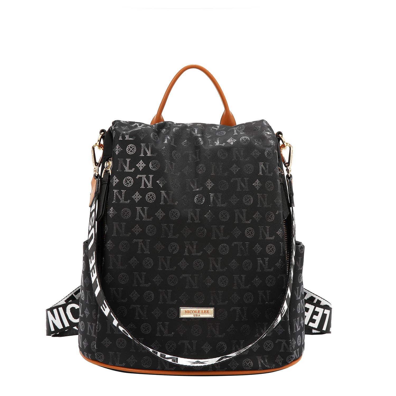 MOCHILA CON LOGOTIPO MONOGRAMA (NEGRO)