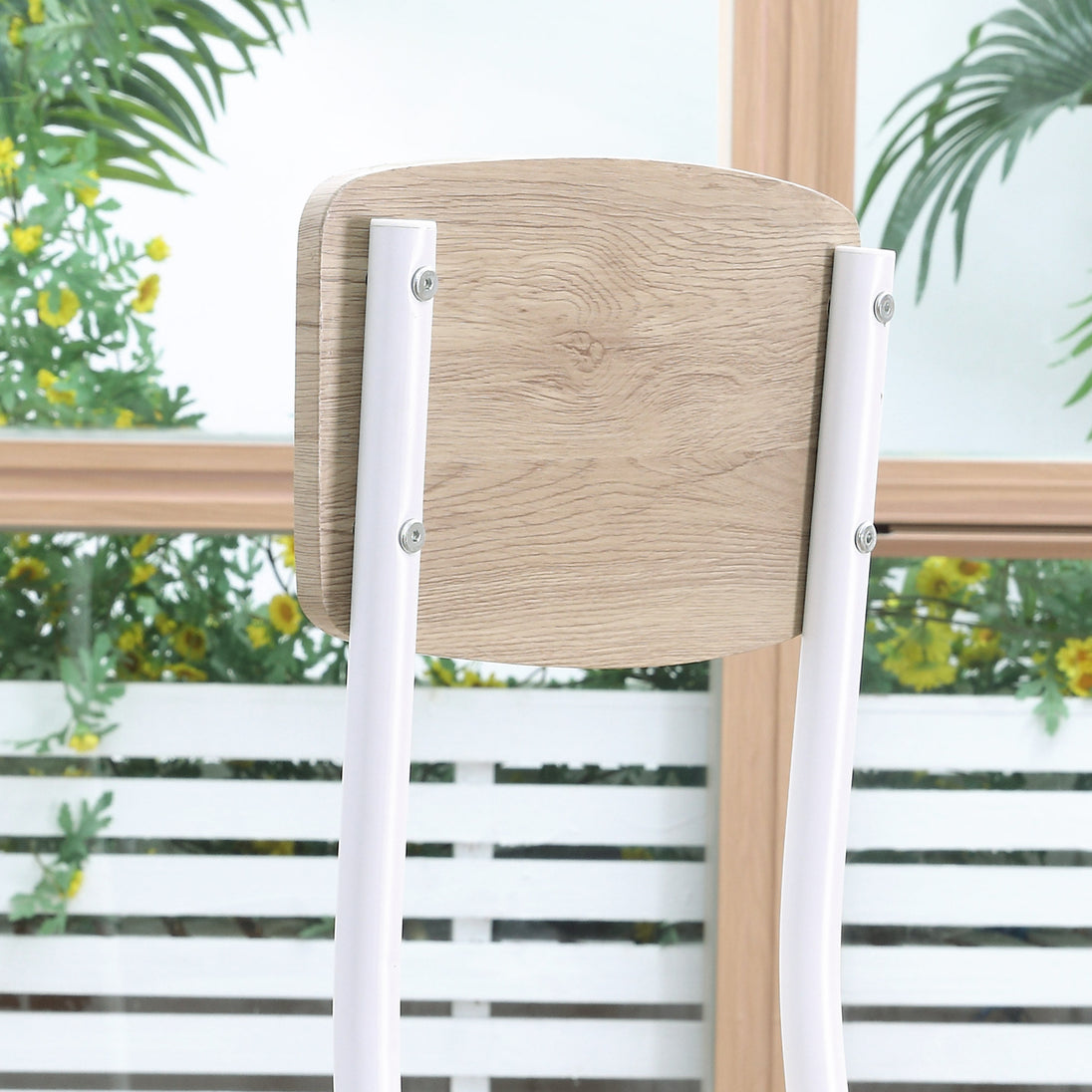 Ensemble table à manger carrée 3 pièces avec 2 chaises cuisine salle à manger plateau MDF châssis métal blanc Aosom