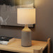 Lampe de Table avec Base en Céramique et Abat-Jour en Lin, Lampe de Chevet Rétro avec Culot E27, Blanc et Sable Aosom