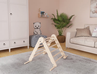 MAMOI® Triangle descalade interieur pour enfant, Mur escalade intérieur en bois pour bebe à partir de 1/2/3 an, Motricité libre montessori