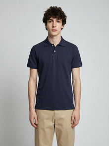 Navy Organic Cotton Polo – Made in France