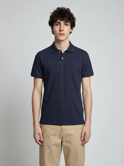 Navy Organic Cotton Polo – Made in France