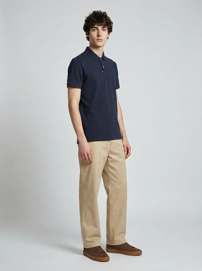 Navy Organic Cotton Polo – Made in France