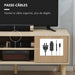 Meuble TV support TV pour télévision jusqu'à 50 pouces 2 portes coulissantes et 2 niches avec passe-câbles - 115 x 40 x 49 cm Aosom