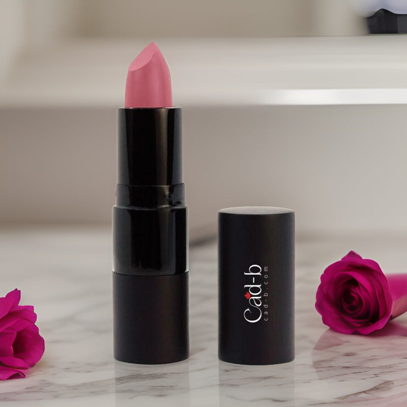 Paraben Free, Vegan Lipstick – Rose – P018 | Hydrating Creamy Finish Lipstick with Coconut Oil & Vitamin E