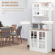 Buffet cuisine, meuble cuisine rangement haut, meuble de rangement avec plan de travail, 3 portes vitrées, 2 Aosom