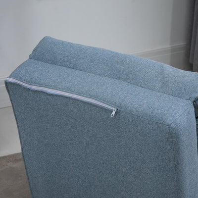 Chauffeuse canapé-lit convertible fauteuil 1 place avec 1 coussin avec dossier réglable, bleu