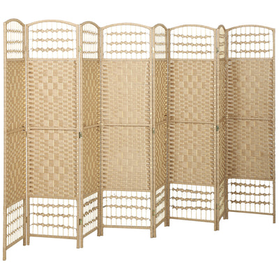 Paravent intérieur en bois séparateur de pièce cloison pliable 8 panneaux 320 x 170 cm bois naturel
