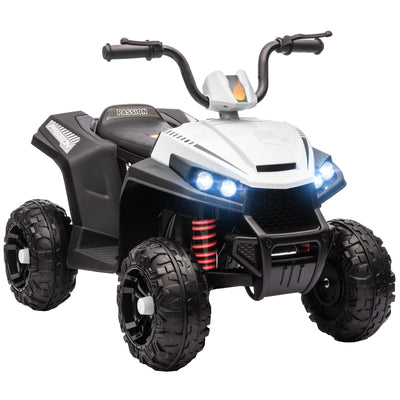 Quad électrique enfant 12 V voiture électrique 2 moteurs marche avant et arrière 37-60 mois 85 x 55,5 x 62 cm blanc