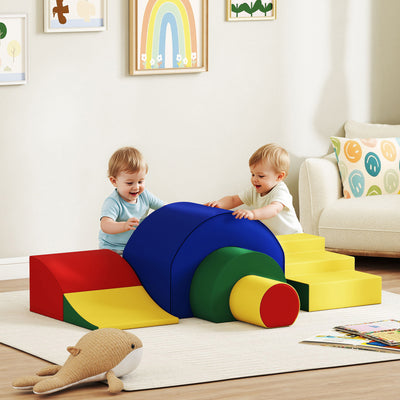 Parcours motricité enfants jouets d'escalade modulable 5 briques géantes en mousse 181 x 39 x 44 cm multicolore