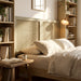 Tête de Lit en Bois à Effet Rotin, Design Bohème, pour Chambre à Coucher, 140 x 4 x 87 cm, Chêne Aosom