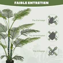 Plante artificielle intérieure 170 cm, palmier arbre artificiel avec pot en plastique et flocage, vert