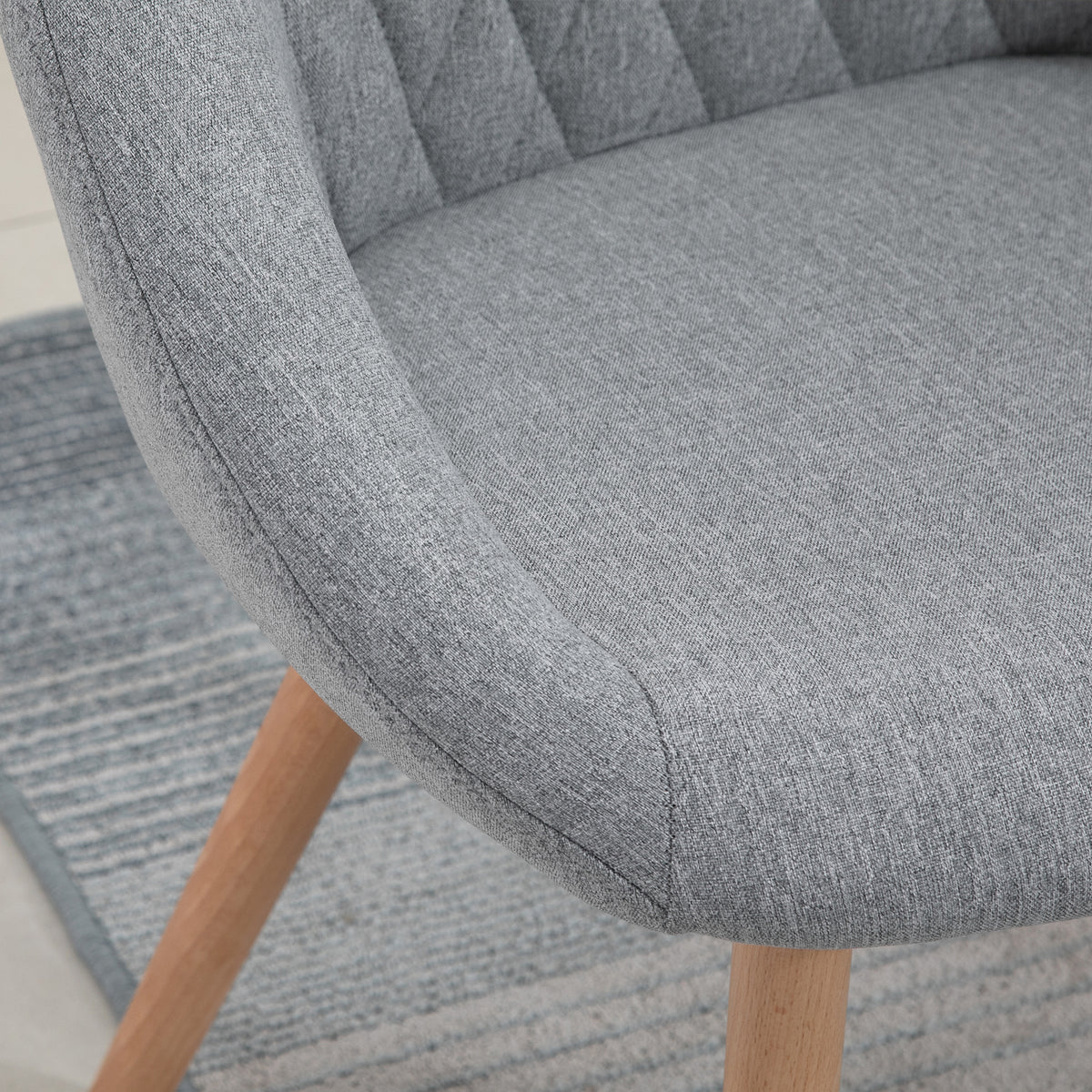 Lot de 2 Chaises de Salle à Manger Design scandinave - Pieds effilés Bois hêtre - Assise Dossier accoudoirs